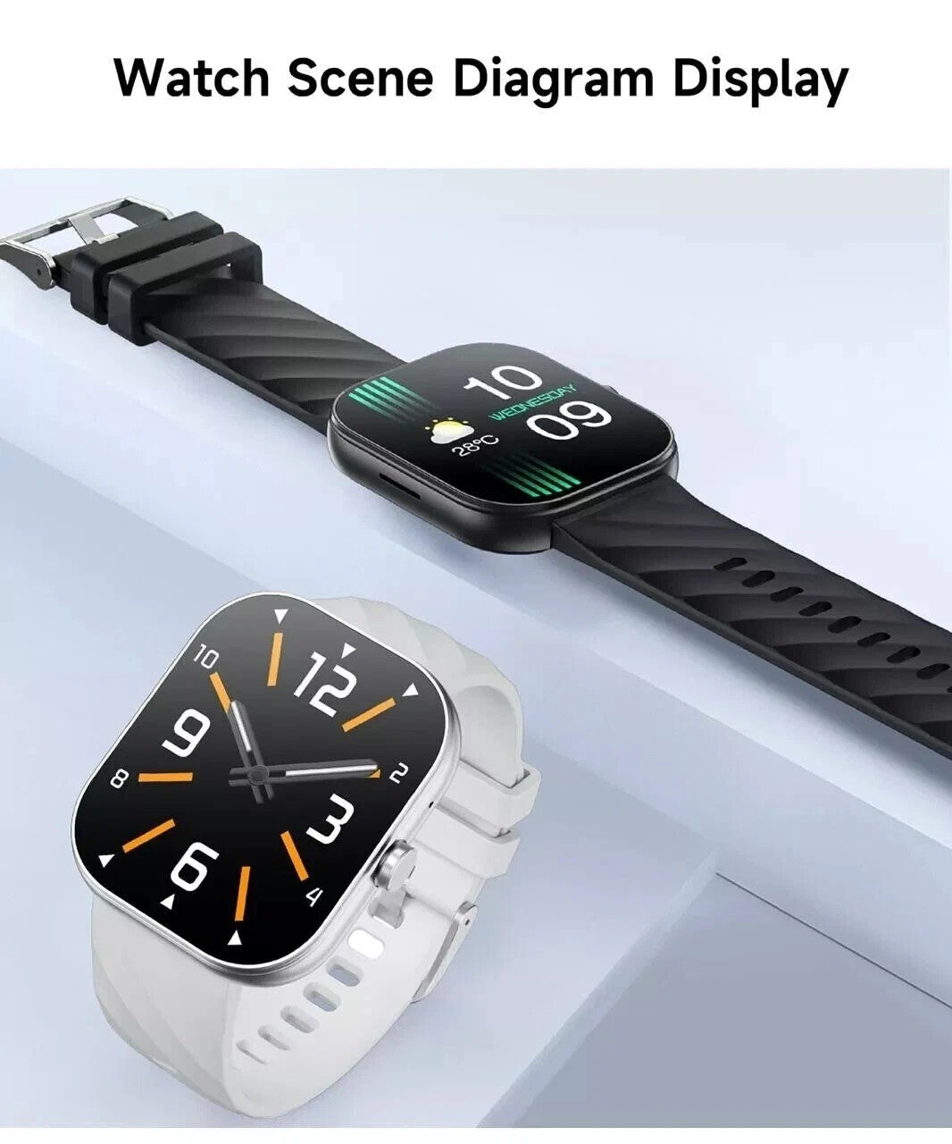 Alexa Smart Watch Calls Bluetooth Heart Rate Blood Pressure iPhone Samsung