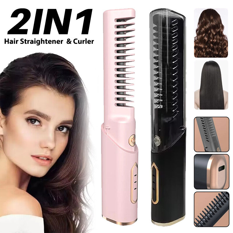 Hair Straightener Brush Anti Scald Hair Cordless Hair Straightener Brush