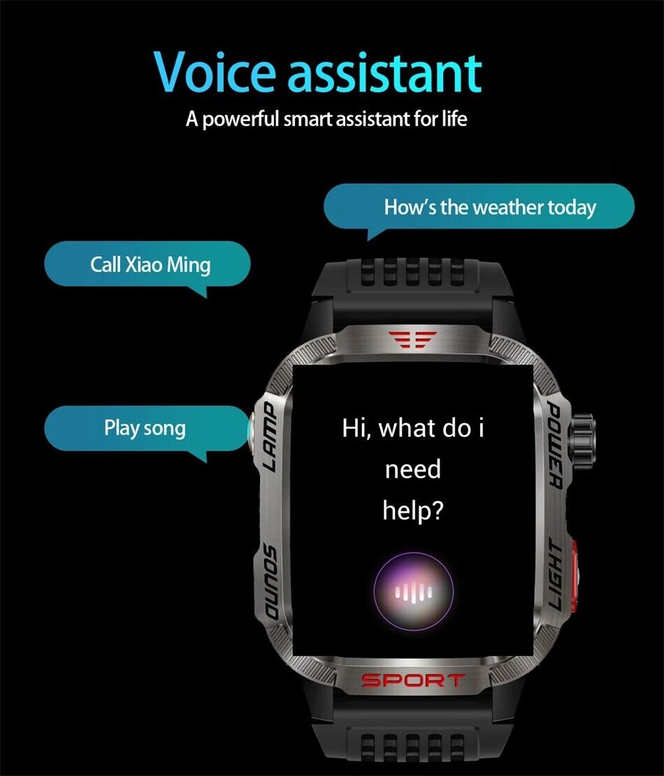 Military Rugged Smart Watch for Men with Bluetooth Call(Answer/Make Call) Gift