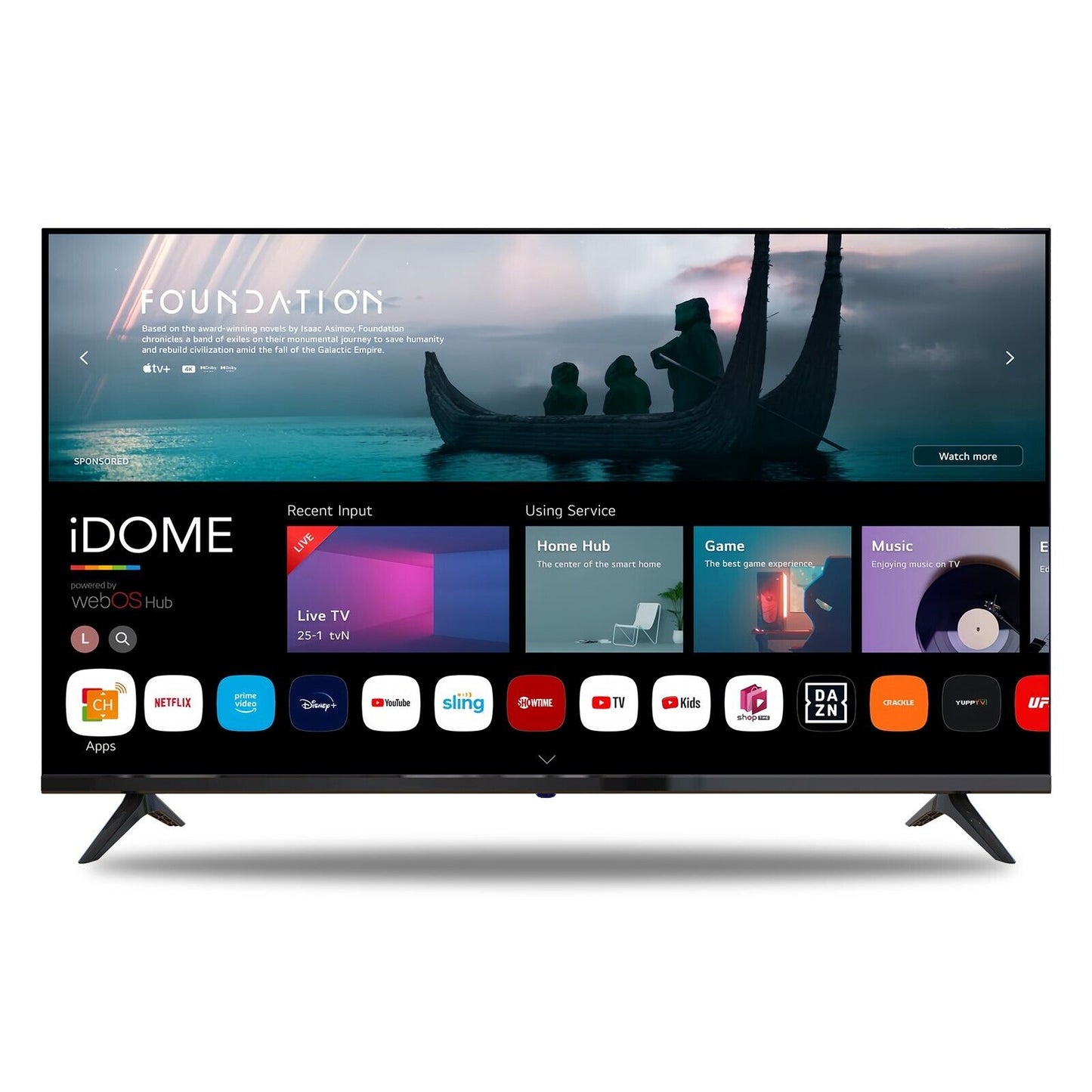 iDOME 32 Inch Smart WebOS TV WiFi Freeview HD Ready Frameless 2HDMI 2USB 220V UK