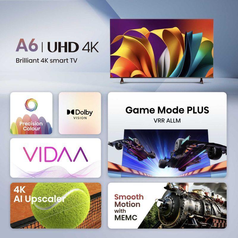 Hisense 50A6NTUK 50 Inch 4K Ultra HD Smart TV 60Hz Refresh Rate TV
