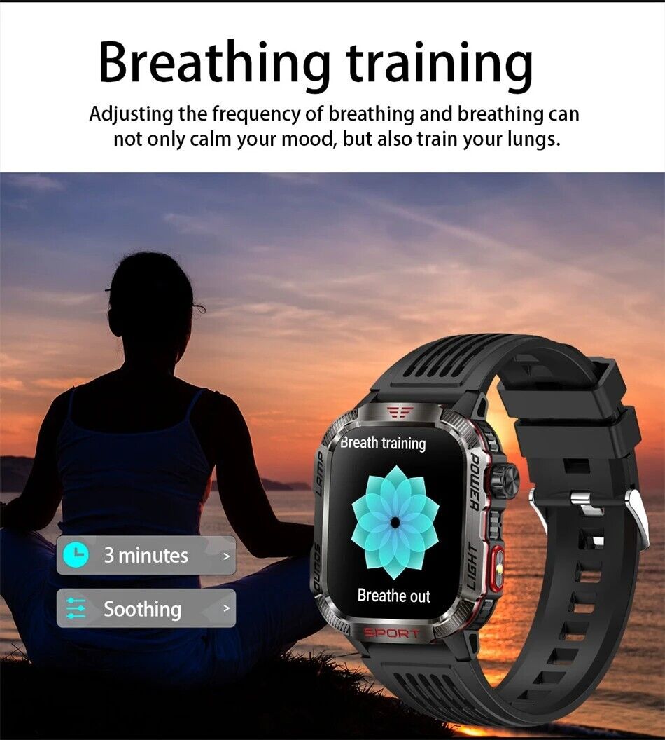 Military Rugged Smart Watch for Men with Bluetooth Call(Answer/Make Call) Gift