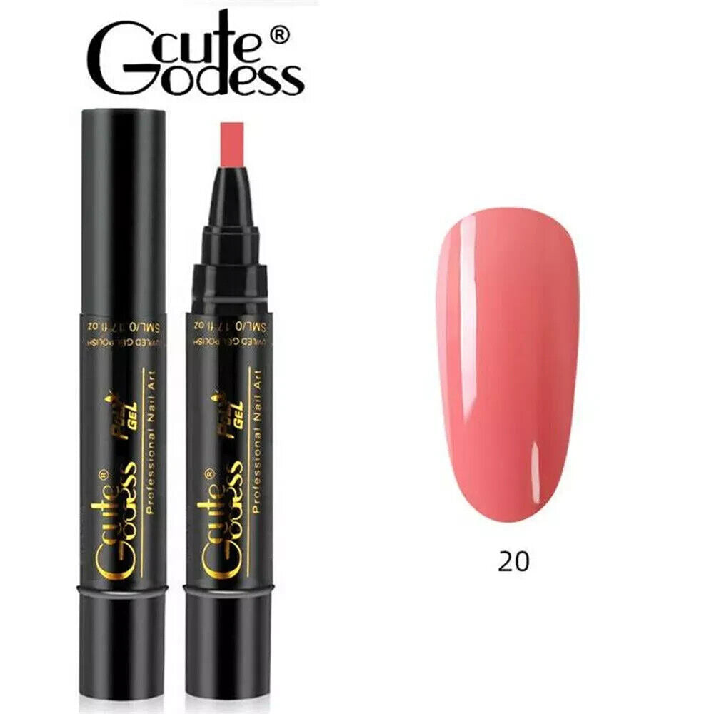 3 In 1 Gel Polish Nail Art Pen One Step Gel Varnish Base Coat Pencil Manicure