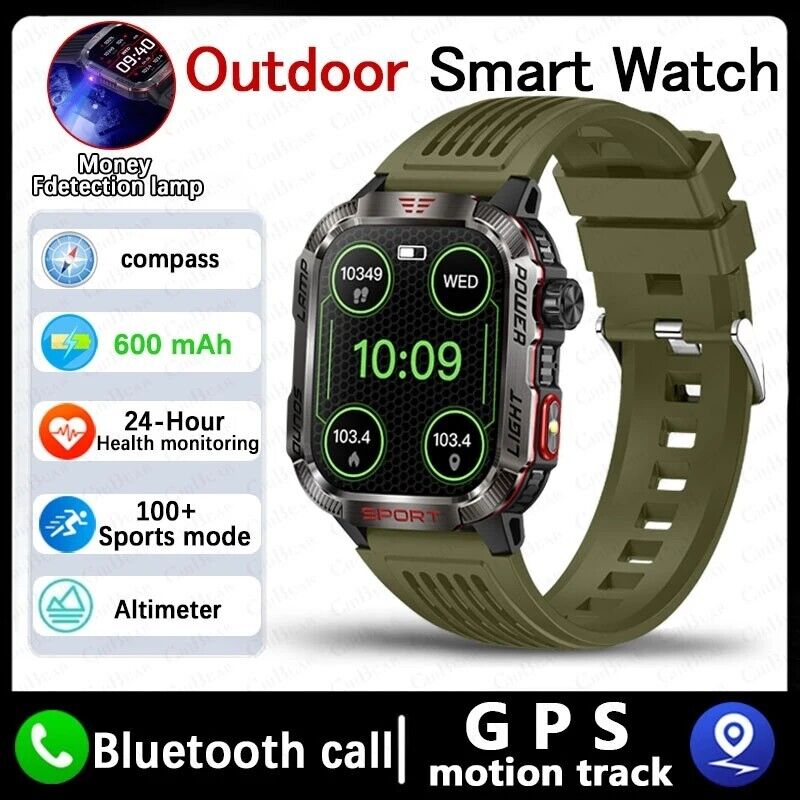 Military Rugged Smart Watch for Men with Bluetooth Call(Answer/Make Call) Gift