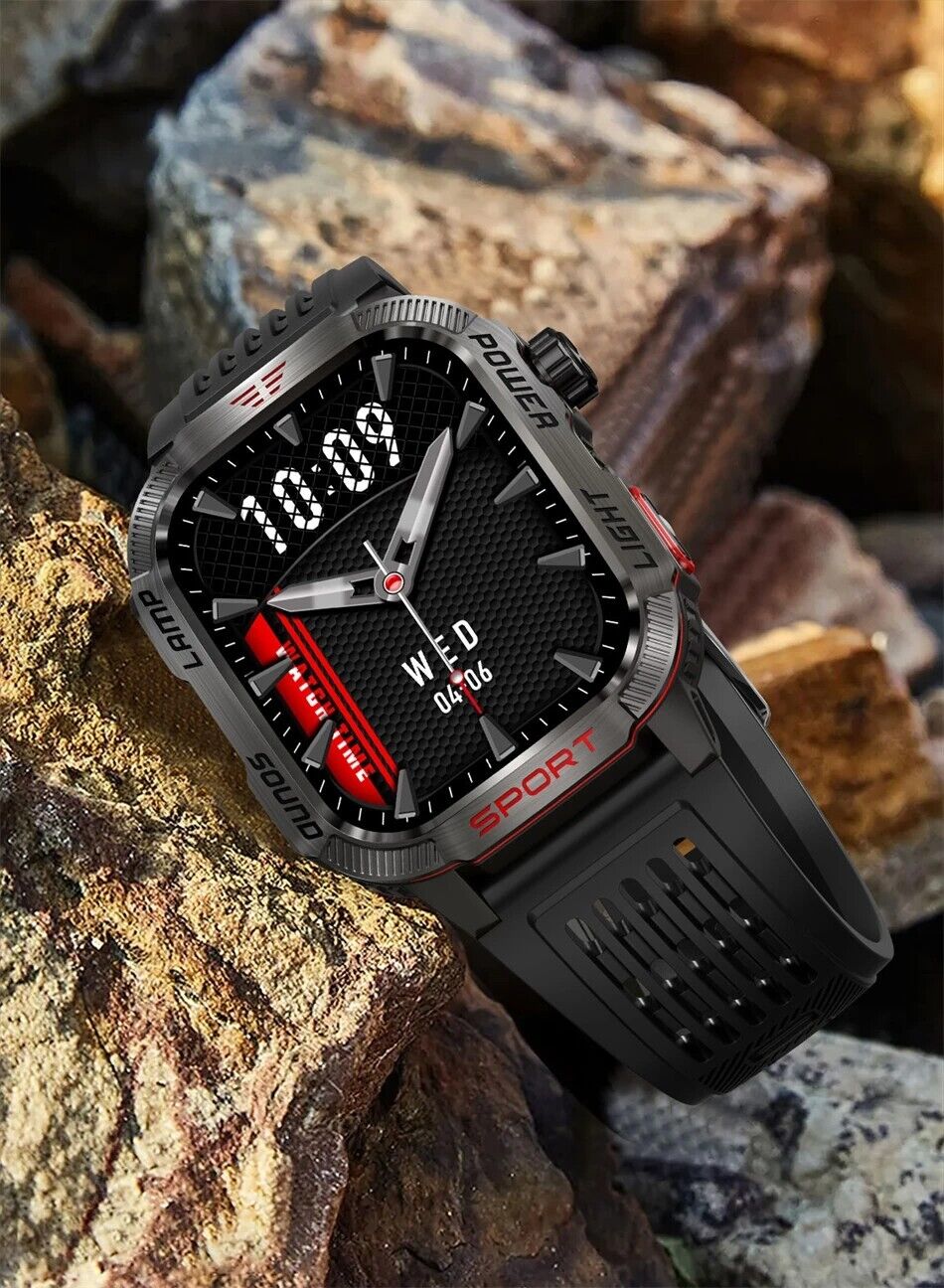 Military Rugged Smart Watch for Men with Bluetooth Call(Answer/Make Call) Gift