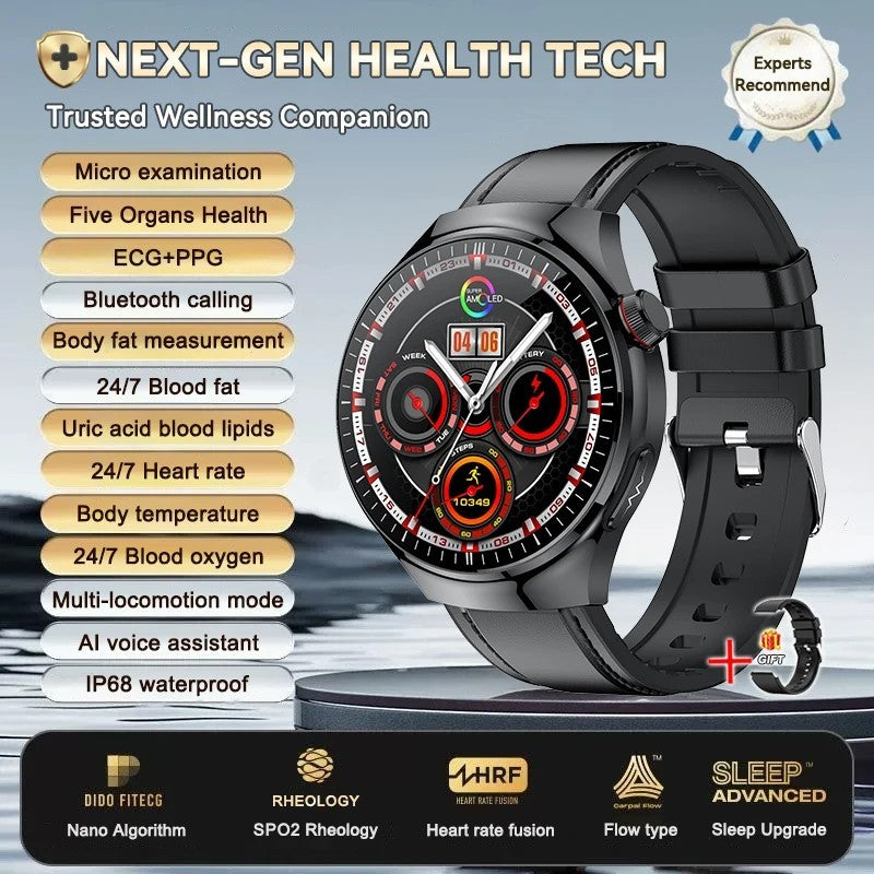 UK 2025 New Medical Grade Smart Watch Blood Pressure Oxygen Heart Rate Bluetooth