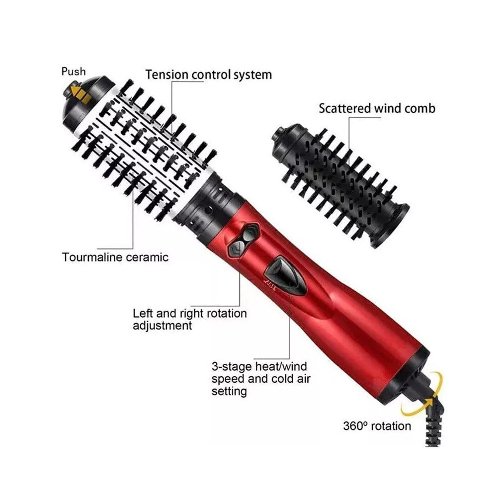 3in1 Hot Air Styler and Rotating Hair Dryer Brush Hair Straightener Curler Comb