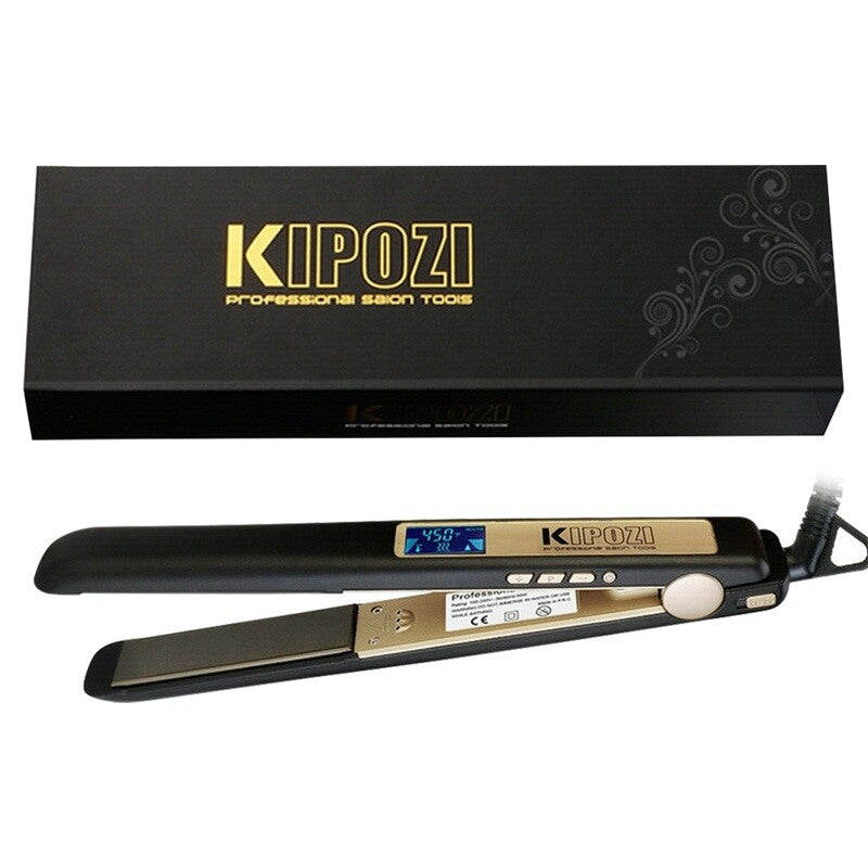 KIPOZI Pro 2 In1 Hair Straighteners Travel 230C Digital Display 30S Instant Heat
