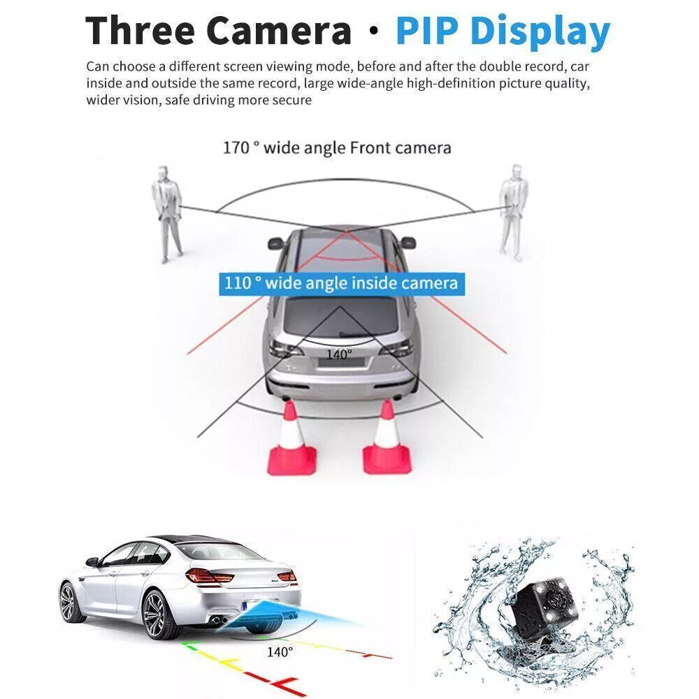 1080P Dual Lens Car Dash Cam Recorder G Sensor DVR Front and Rear Camera Video