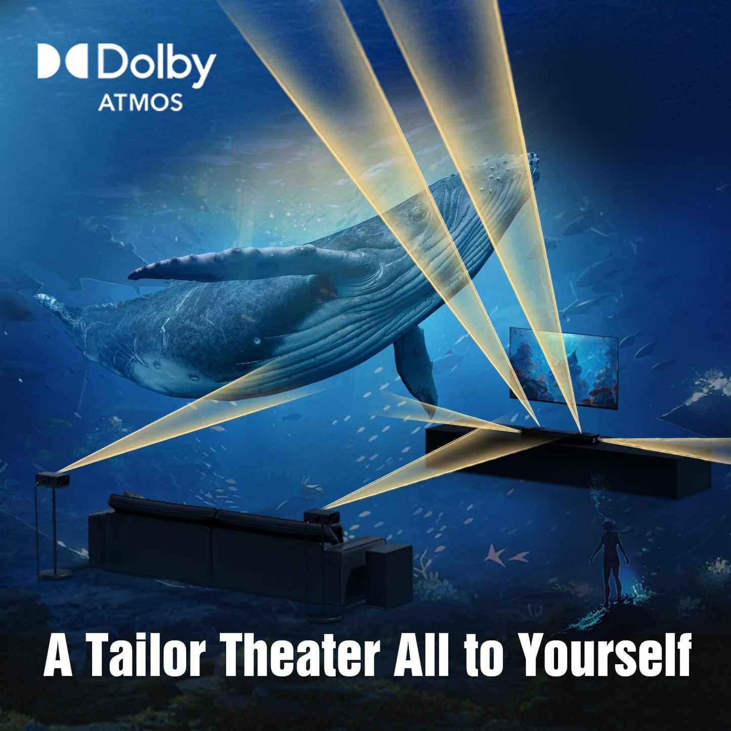 Hiwill 5.1.2CH Dolby Atmos Soundbar, Home Theater Surround Sound System.