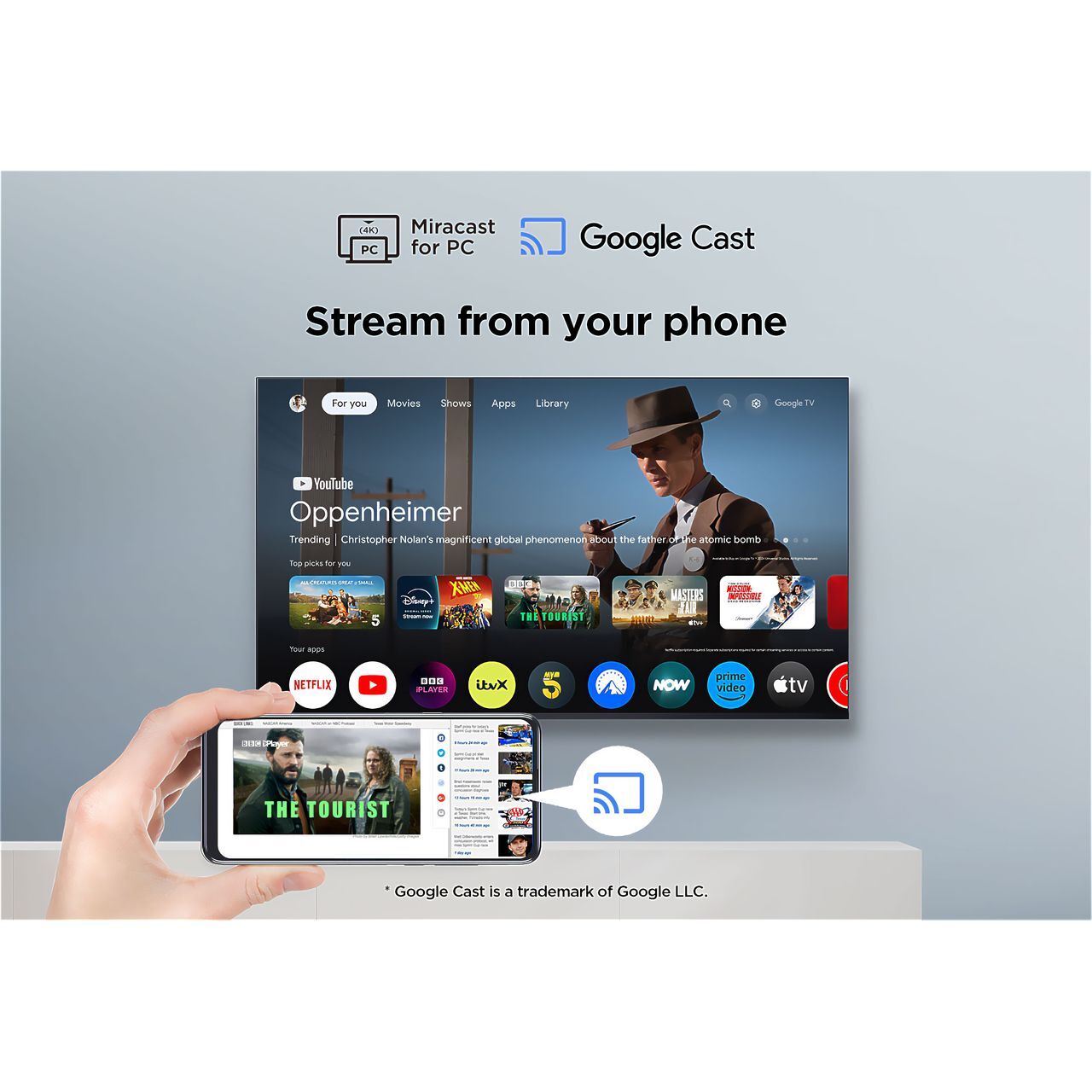 TCL 43P7K-UK 43 Inch QLED 4K Ultra HD Smart TV Bluetooth WiFi