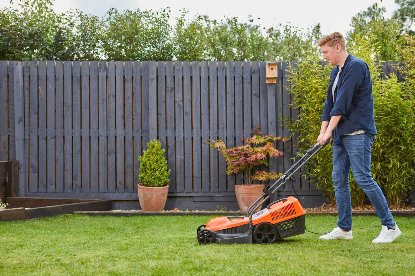 Flymo SimpliMow 320V Electric Wheeled Lawnmower - Silver Grade
