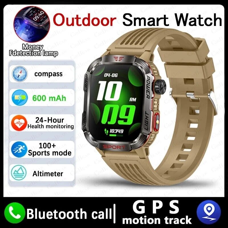 Military Rugged Smart Watch for Men with Bluetooth Call(Answer/Make Call) Gift