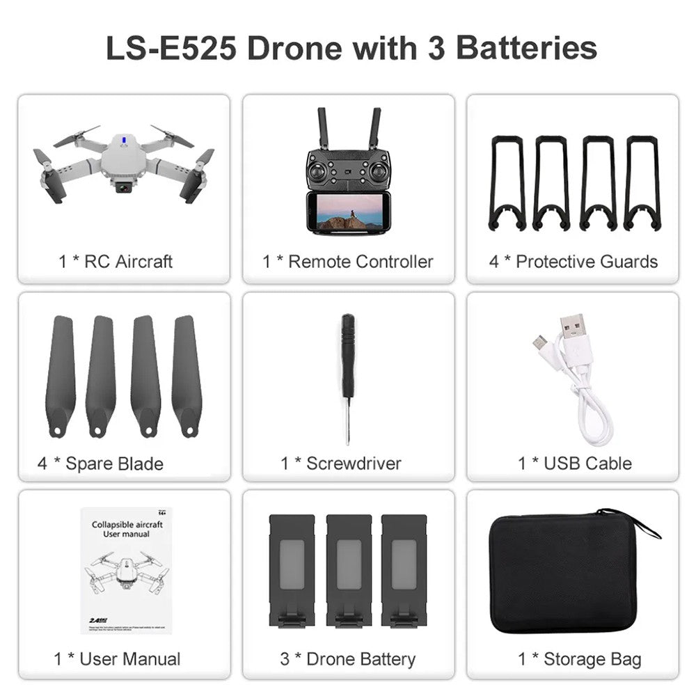 3 Batteries Drone X Pro 4K HD Selfie Camera WIFI FPV GPS Foldable RC Quadcopter