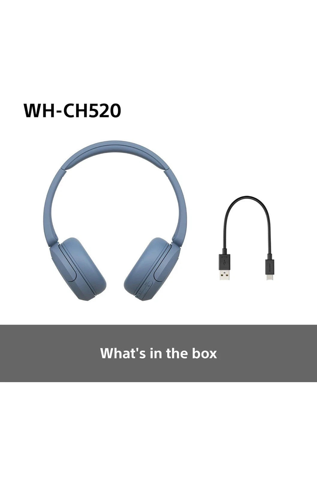Sony WH-CH520 Wireless Headphones iOS & Android - Blue