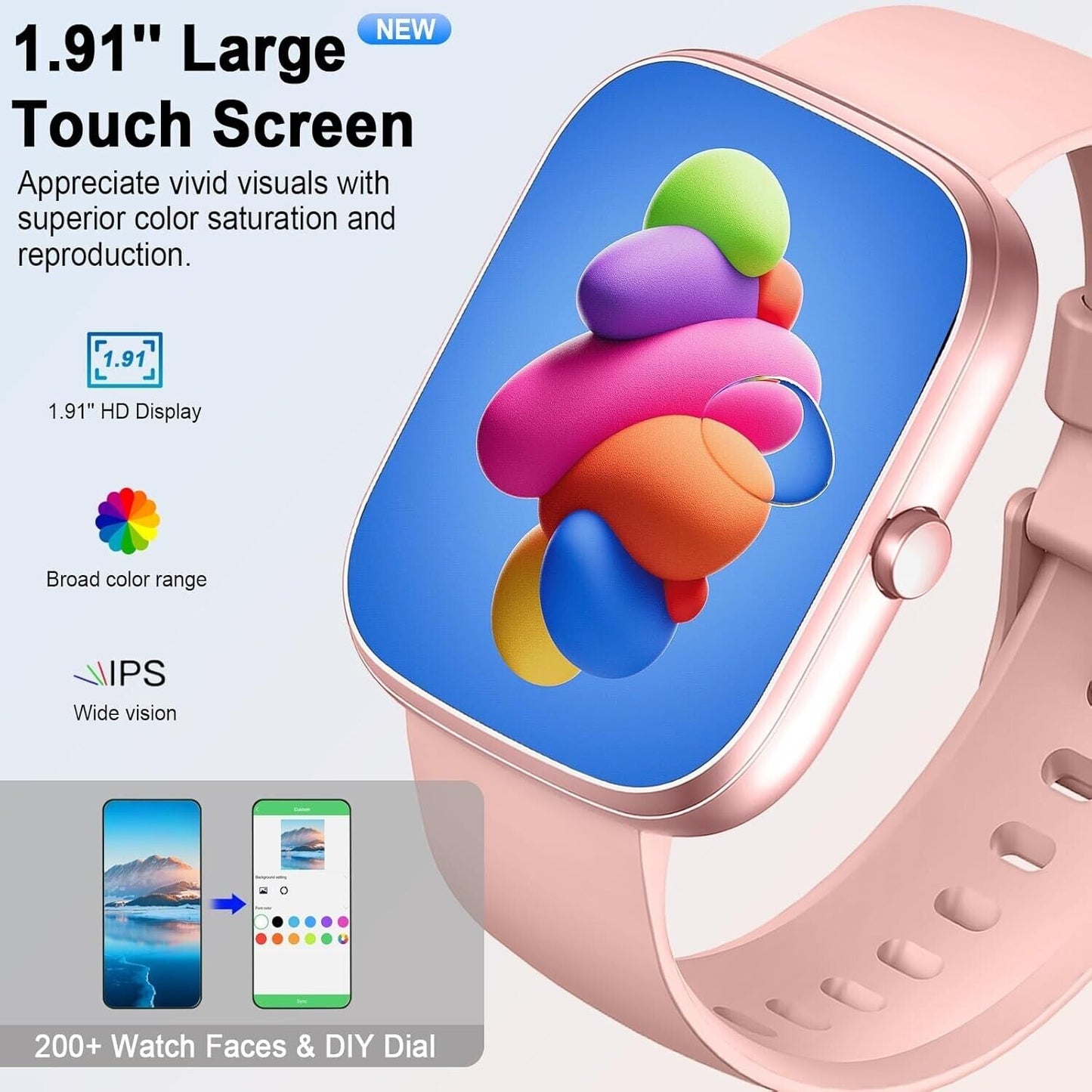 Women Smart Watch Fitness Bluetooth Call Watch for Android iPhone Samsung