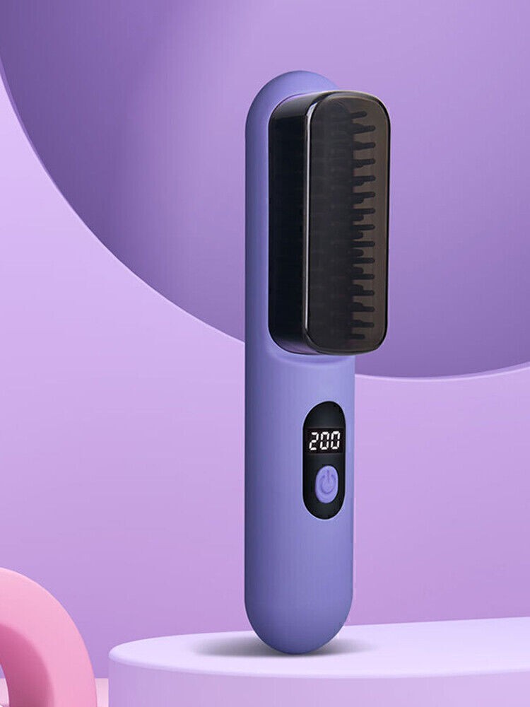Portable Hair Straightener Brush AntiScald Hair Cordless Hair Straightener Brush