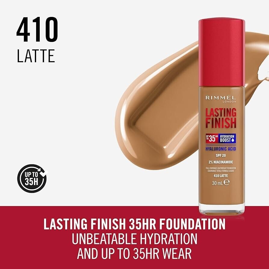 Rimmel London Lasting Finish 25HR Full Coverage Foundation 30ml- Choose Shade