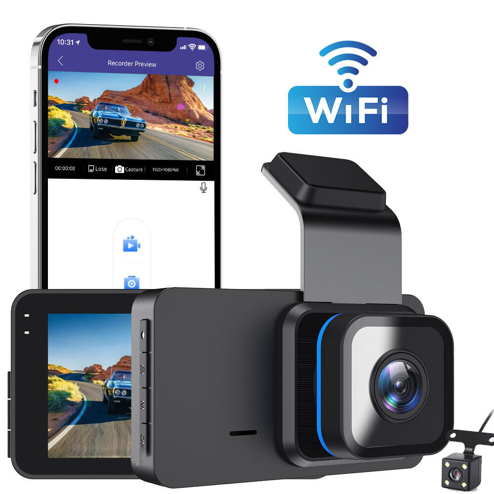 Car Camera Recorder WIFI Dual Front and Rear HD 1080P Dash Cam Night Vision NEW