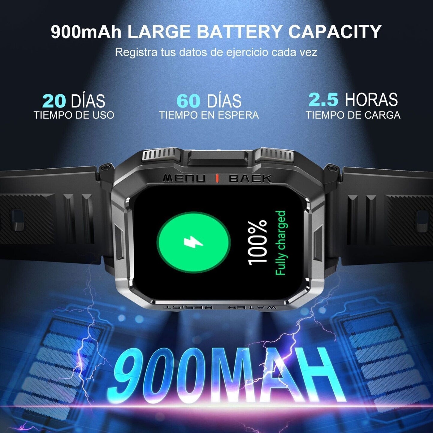 Military Rugged Smart Watch for Men with Bluetooth Call(Answer/Make Call) Gift