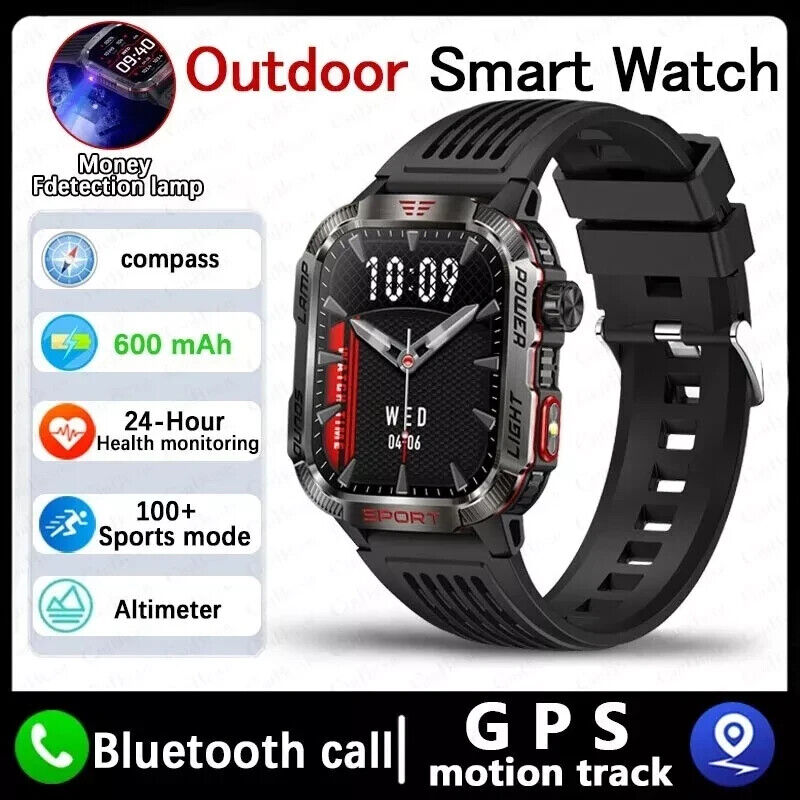 Military Rugged Smart Watch for Men with Bluetooth Call(Answer/Make Call) Gift