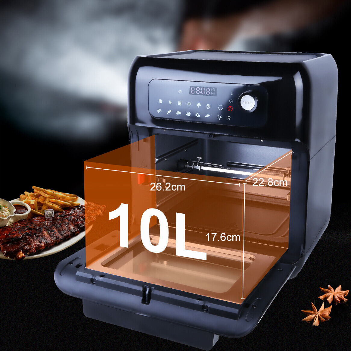 UTEN XXL Air Fryer Low Fat Healthy Roast Oven Cooker Oil Free Frying Chips 1500W