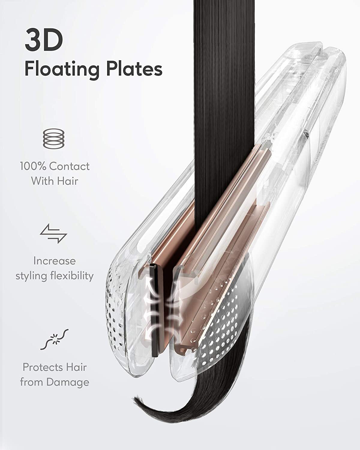 KIPOZI Pro 2 In1 Hair Straighteners Travel 230C Digital Display 30S Instant Heat