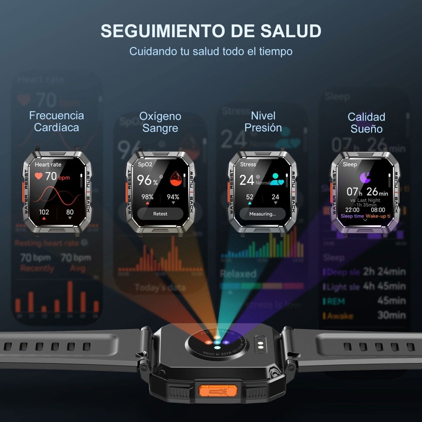 Military Rugged Smart Watch for Men with Bluetooth Call(Answer/Make Call) Gift