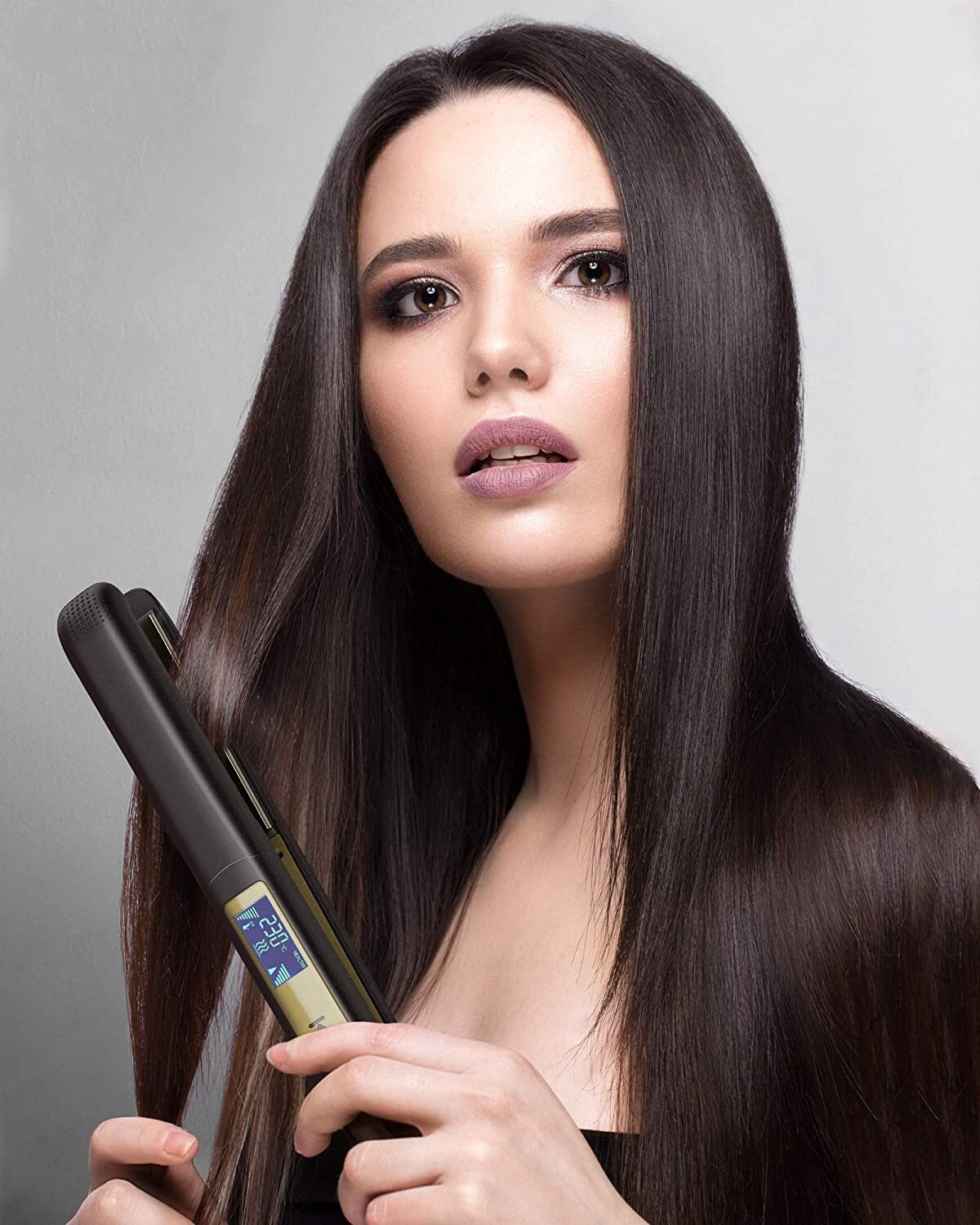 KIPOZI Pro 2 In1 Hair Straighteners Travel 230C Digital Display 30S Instant Heat