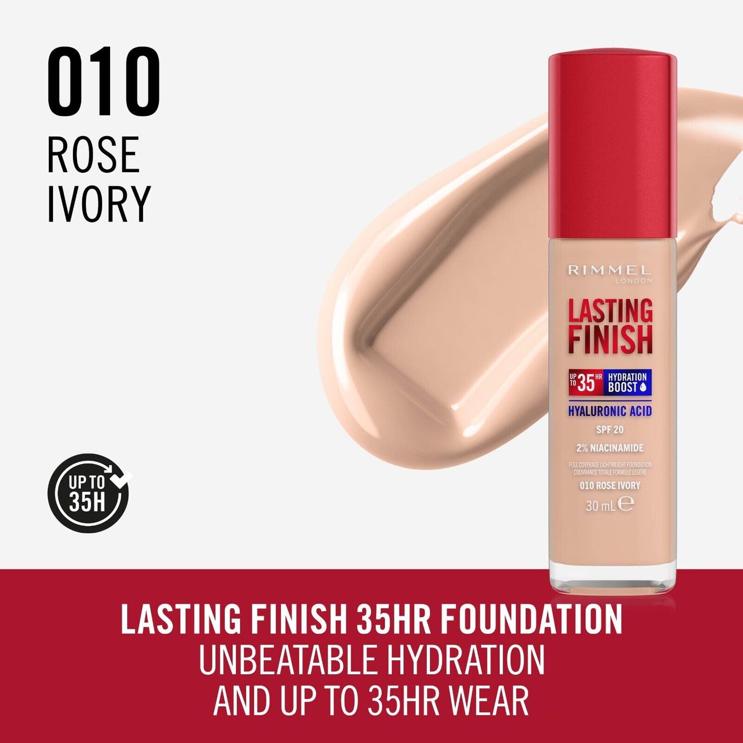Rimmel London Lasting Finish 25HR Full Coverage Foundation 30ml- Choose Shade