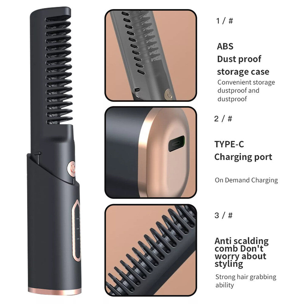 Hair Straightener Brush Anti Scald Hair Cordless Hair Straightener Brush