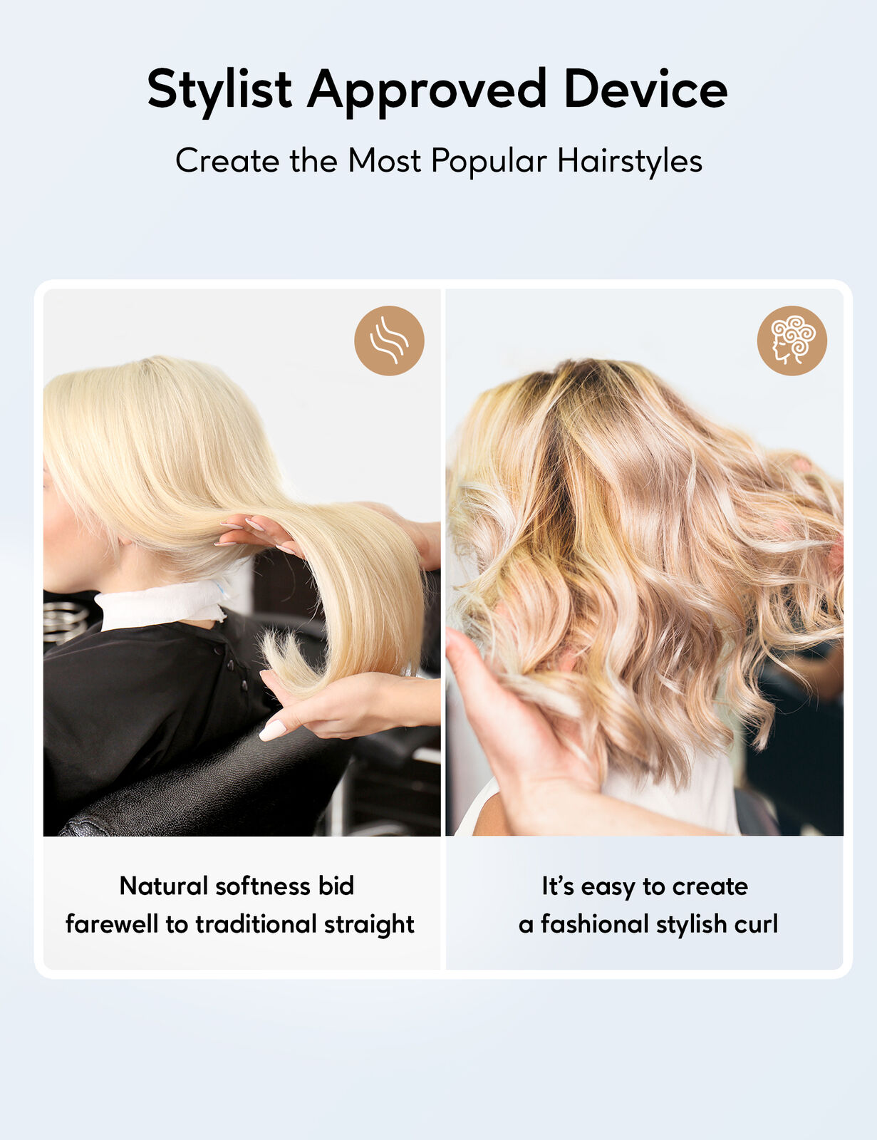 KIPOZI Pro 2 In1 Hair Straighteners Travel 230C Digital Display 30S Instant Heat