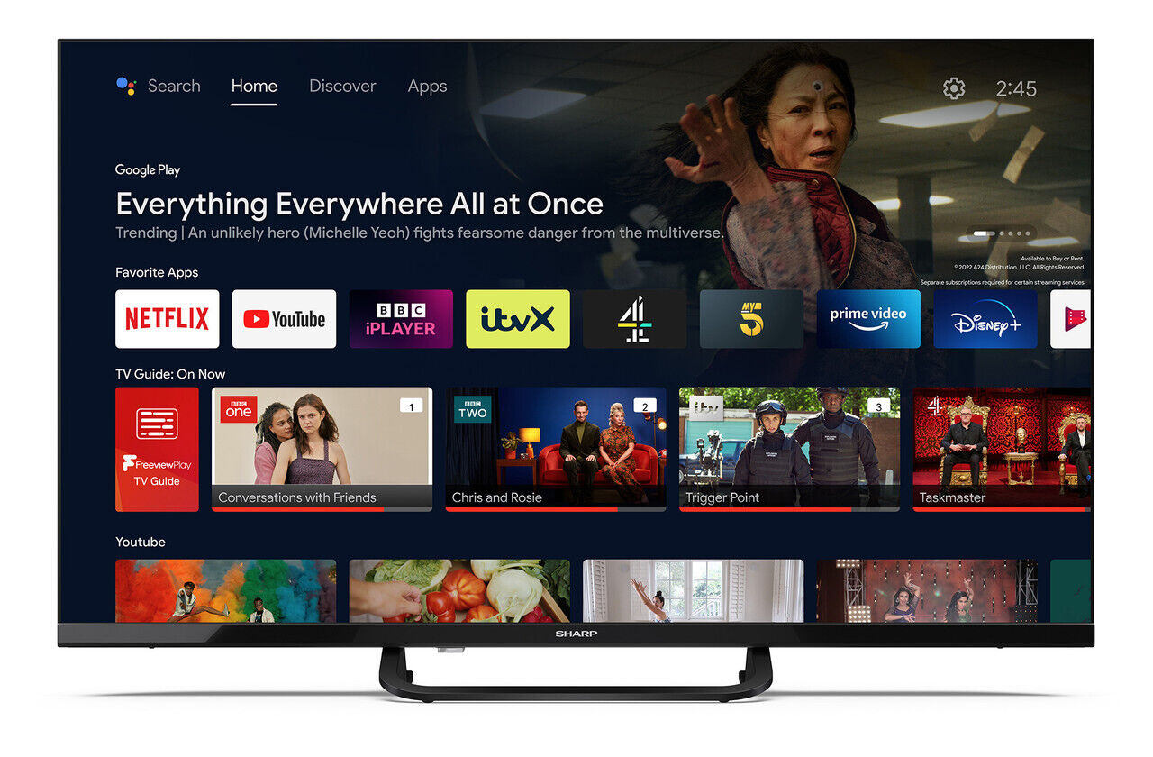 Sharp 32FH8KA 32″ Full HD Android TV w/ Harman‑Kardon Sound, Google Assistant