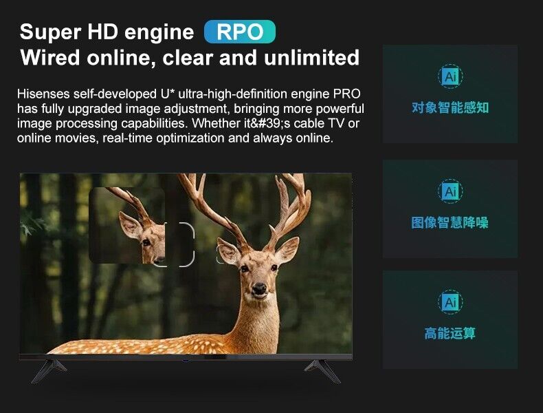 iDOME 32 Inch Smart WebOS TV WiFi Freeview HD Ready Frameless 2HDMI 2USB 220V UK