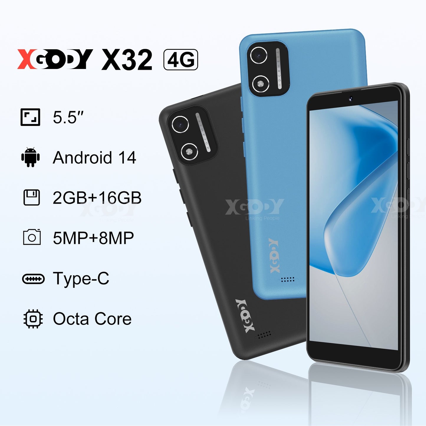 2025 Phone Unlocked 4G Android 14 Mobile Phone Smartphone 2*SIM 4/8-Core 6.3" 4G