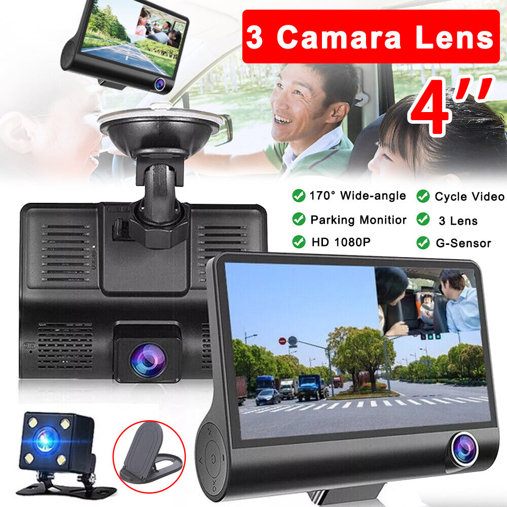 4" In HD 1080P Car Camera Recorder Dual Front and Rear Dash Cam Night Vision UK