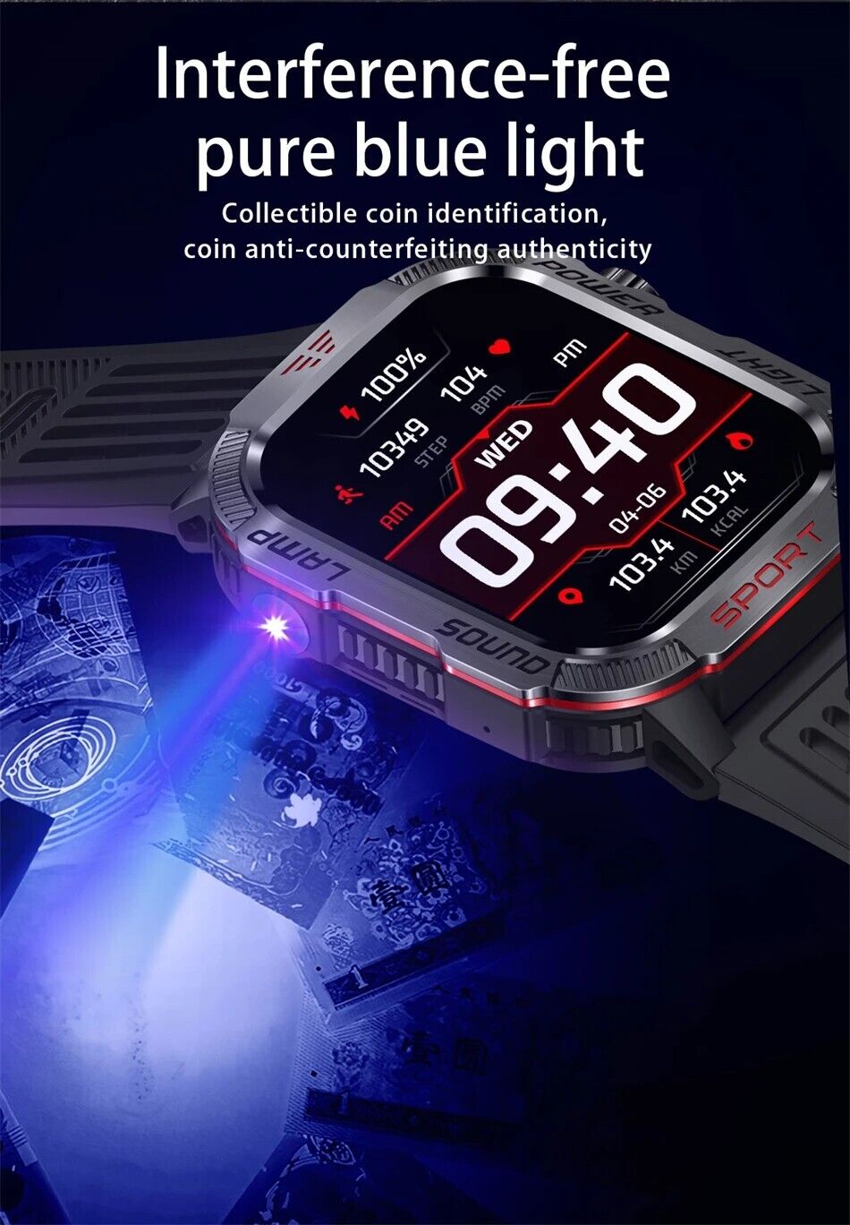 Military Rugged Smart Watch for Men with Bluetooth Call(Answer/Make Call) Gift