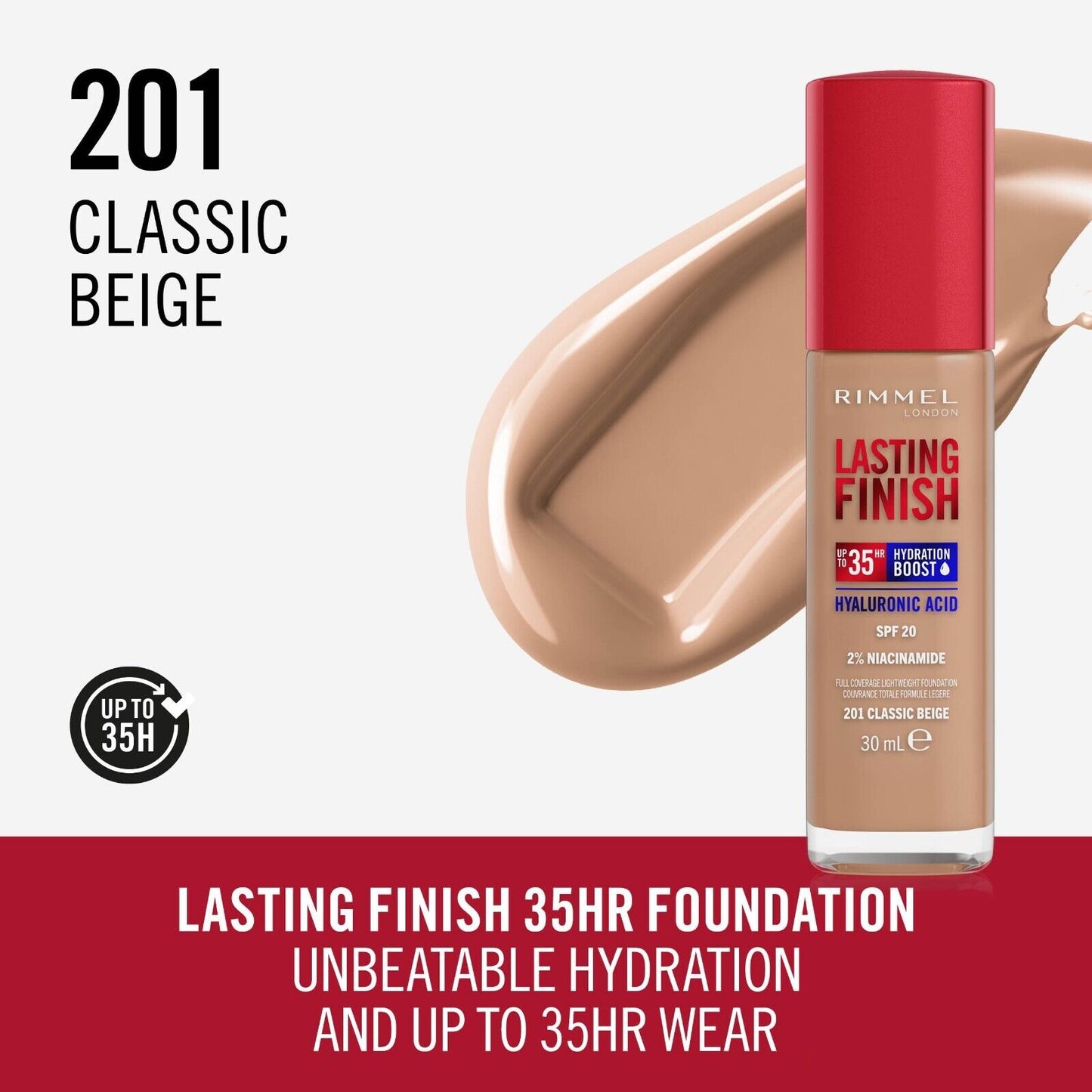 Rimmel London Lasting Finish 25HR Full Coverage Foundation 30ml- Choose Shade