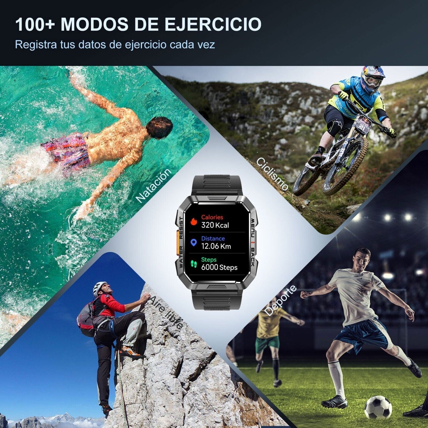 Military Rugged Smart Watch for Men with Bluetooth Call(Answer/Make Call) Gift