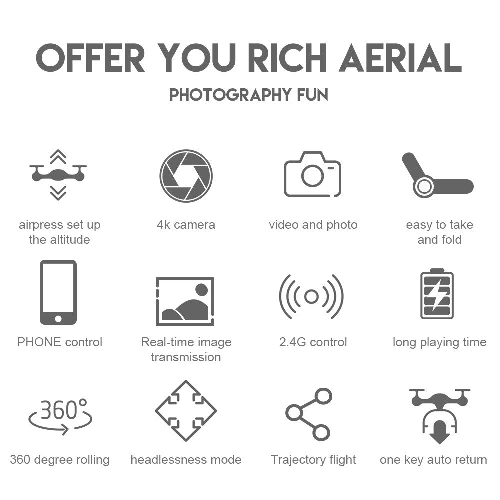 3 Batteries Drone X Pro 4K HD Selfie Camera WIFI FPV GPS Foldable RC Quadcopter
