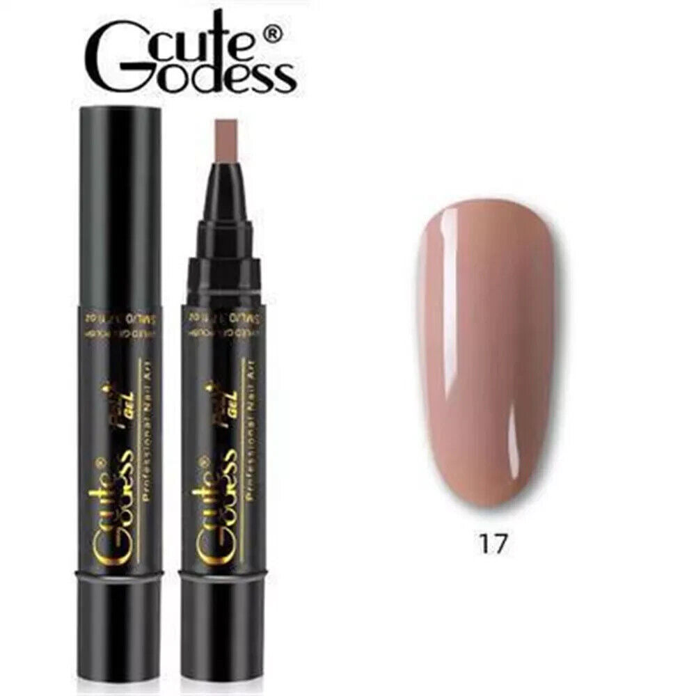 3 In 1 Gel Polish Nail Art Pen One Step Gel Varnish Base Coat Pencil Manicure