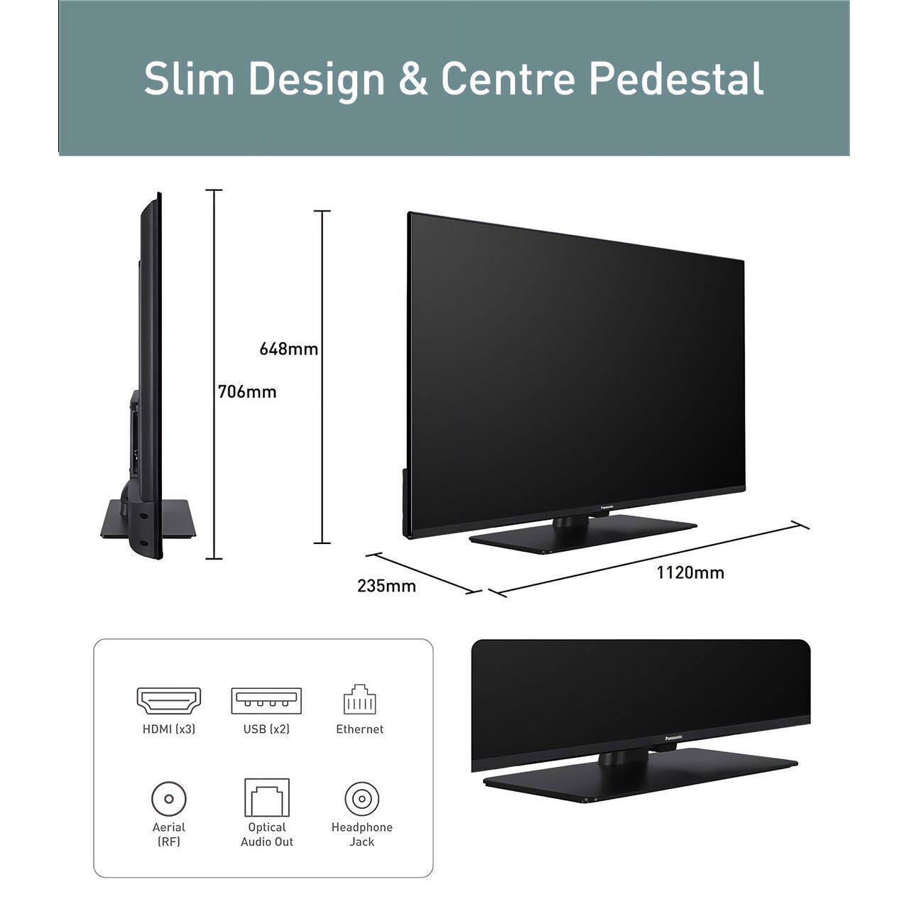 Panasonic TB-50W61AEY 50 Inch LED 4K Ultra HD Smart TV Bluetooth WiFi