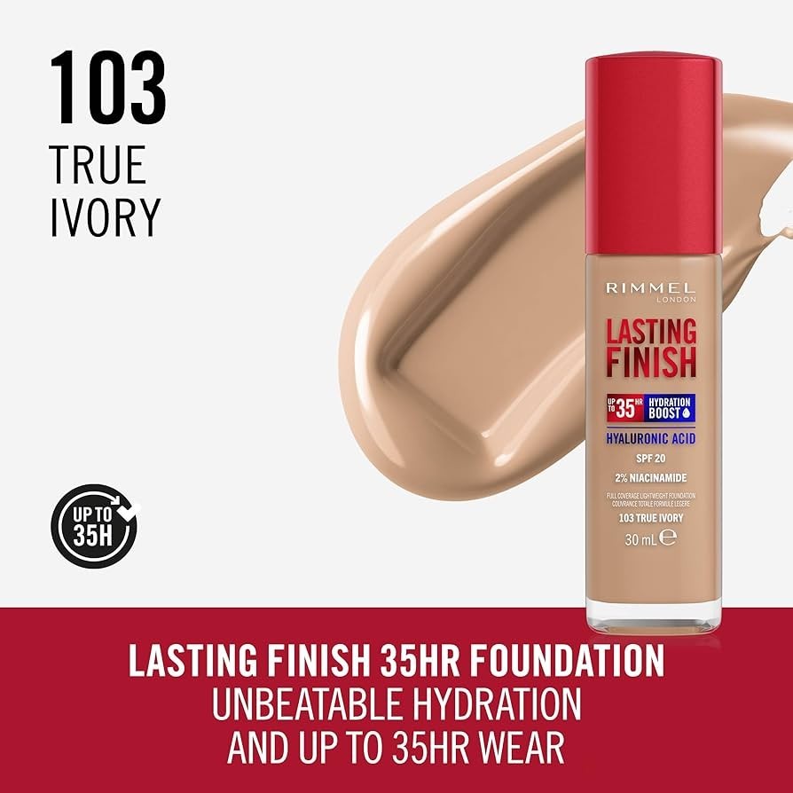 Rimmel London Lasting Finish 25HR Full Coverage Foundation 30ml- Choose Shade