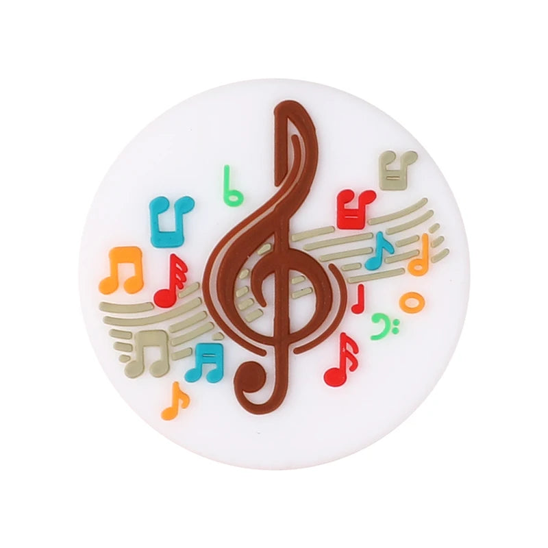 5/10pcs Music Theme Silicone Beads For Jewelry Keychain Making Focal Beads Diy Necklace Pens Handmade Crafts