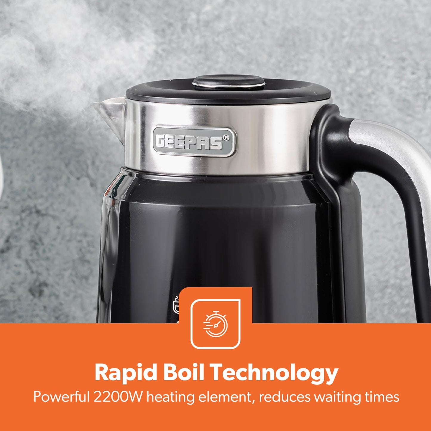 GEEPAS 1.7L Smart Stainless-Steel Digital Kettle Alexa Google Voice 2200W