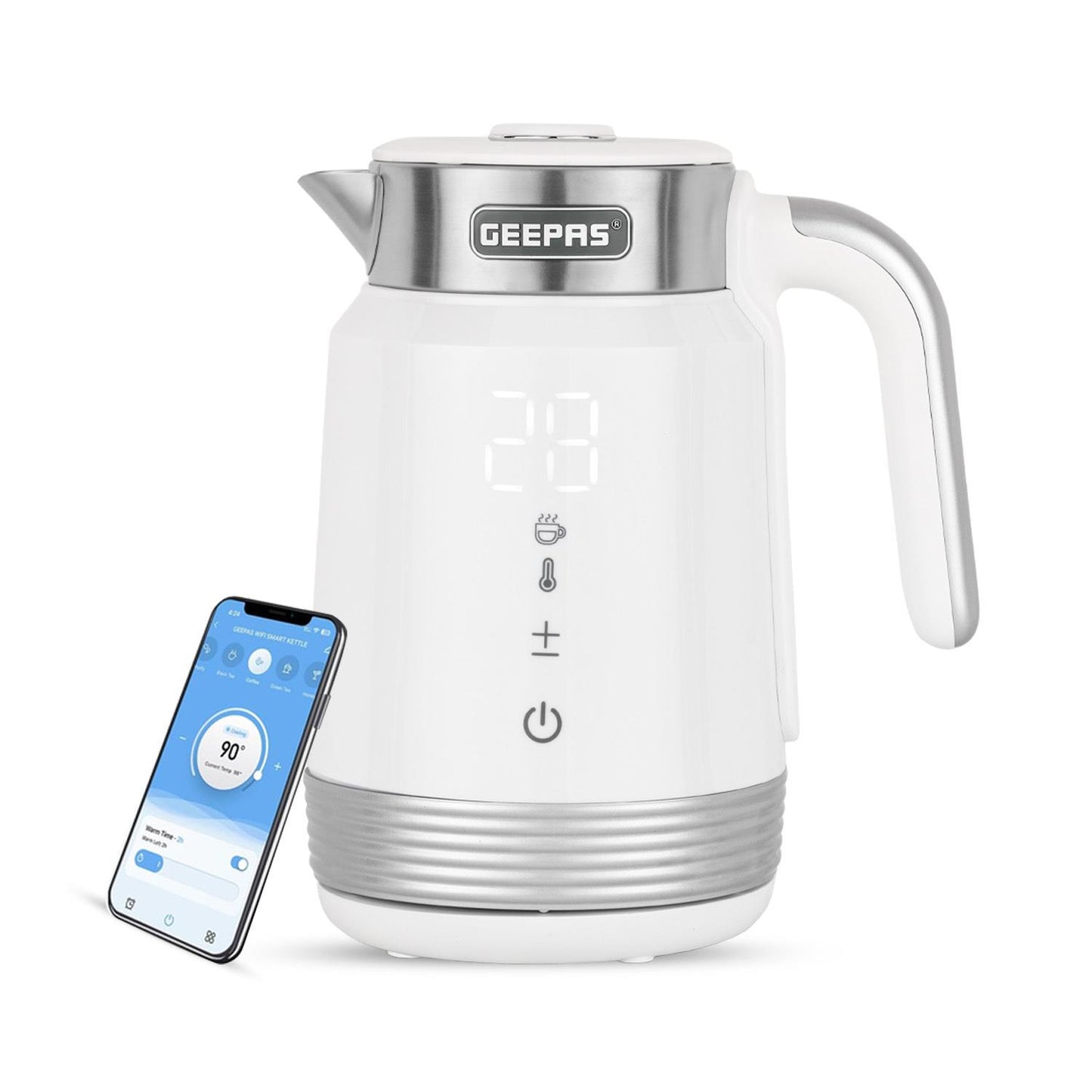 GEEPAS 1.7L Smart Stainless-Steel Digital Kettle Alexa Google Voice 2200W