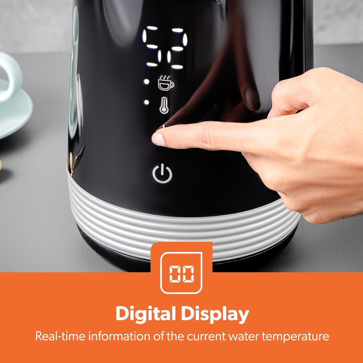 GEEPAS 1.7L Smart Stainless-Steel Digital Kettle Alexa Google Voice 2200W