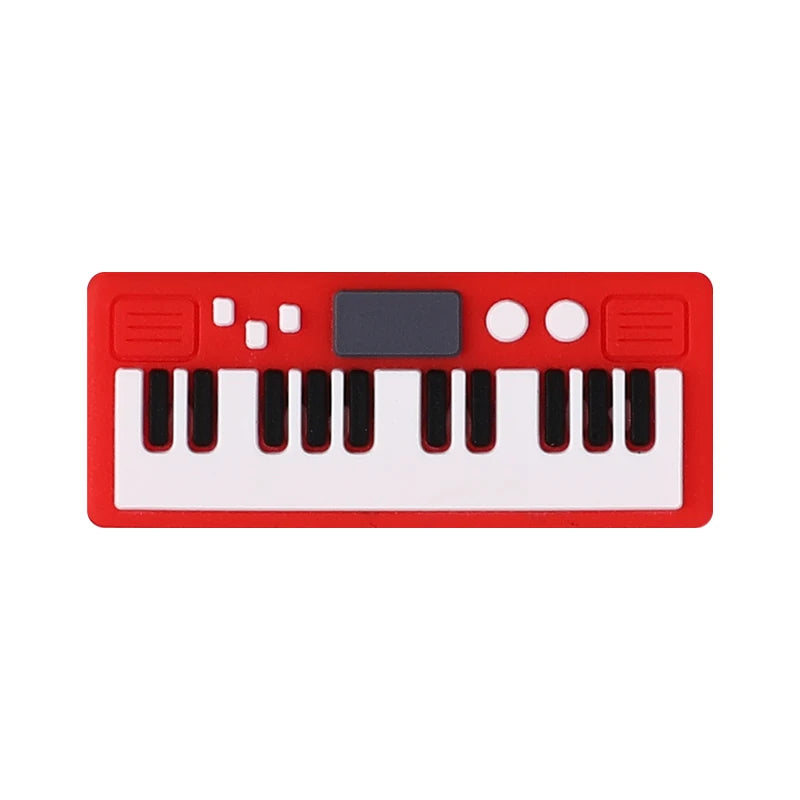 5/10pcs Music Theme Silicone Beads For Jewelry Keychain Making Focal Beads Diy Necklace Pens Handmade Crafts