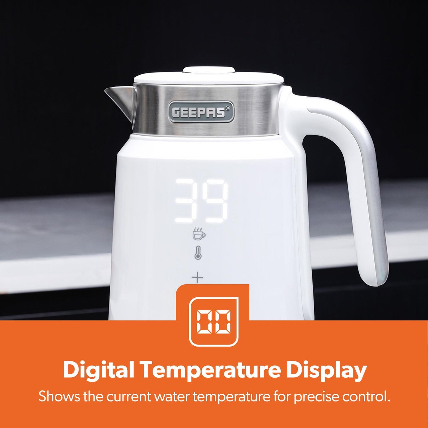 GEEPAS 1.7L Smart Stainless-Steel Digital Kettle Alexa Google Voice 2200W