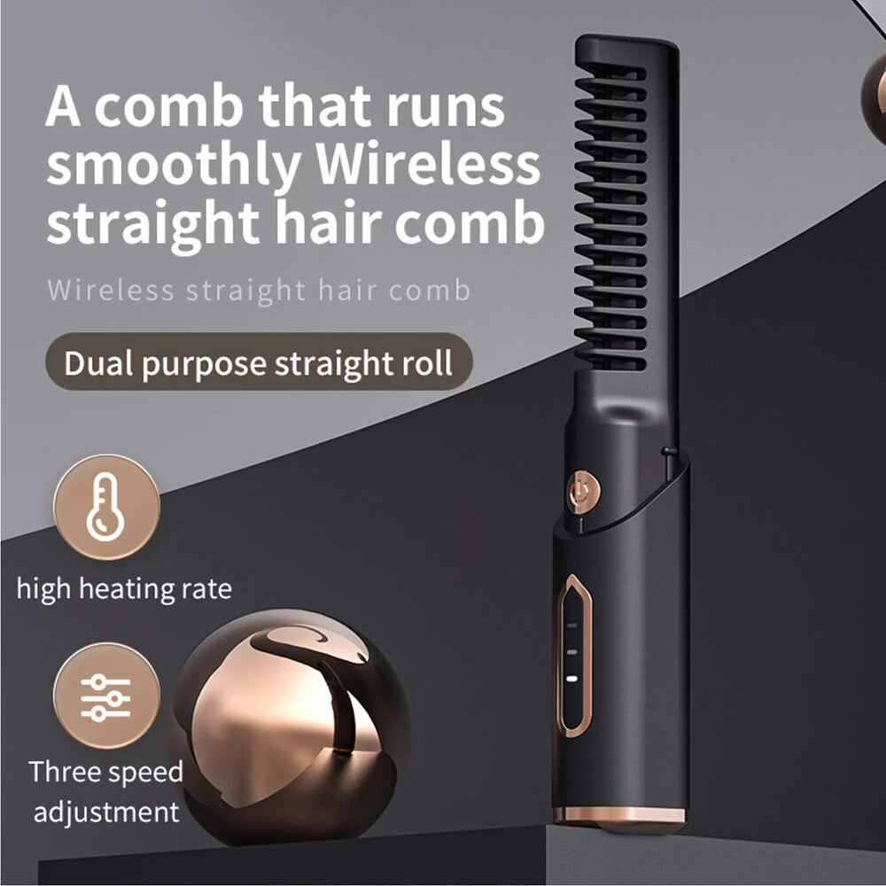 Hair Straightener Brush Anti Scald Hair Cordless Hair Straightener Brush